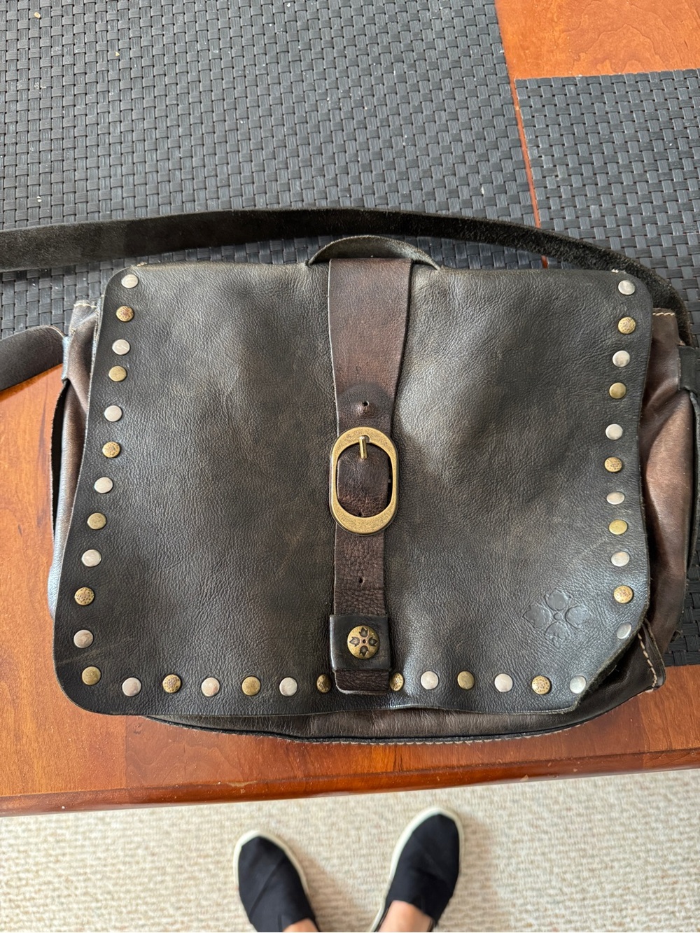 Patricia Nash Dark Brown Leather Shoulder Bag